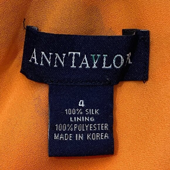 Ann Taylor Vintage Paisley silk chiffon Halter Midi Dress Orange Pink women’s 4 - Picture 7 of 12